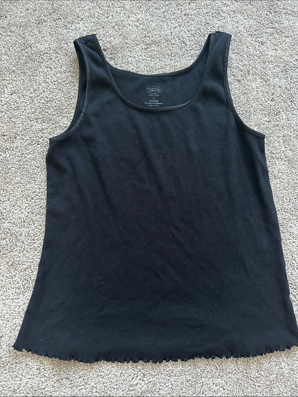 Talbots Black Ribbed Scoop Neck Tank